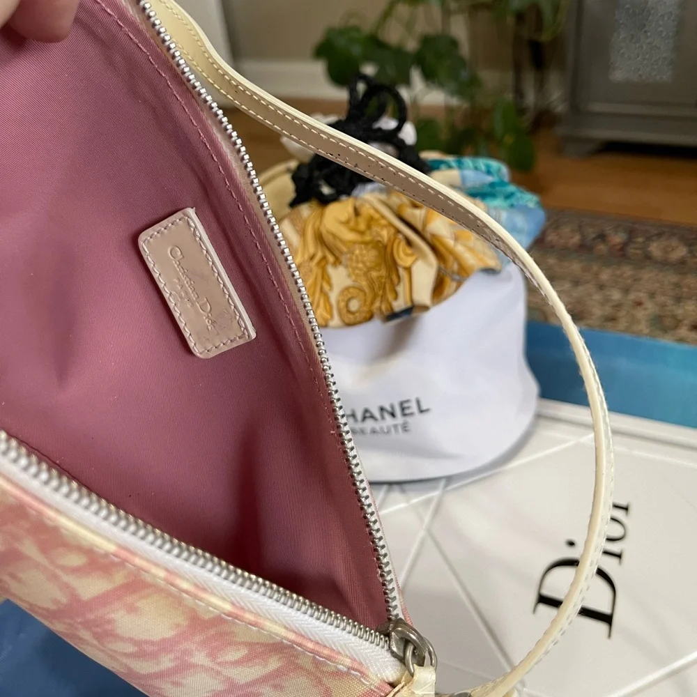 Dior Pink Oblique Logo Mini Canvas Saddle Bag - Picture 14 of 17